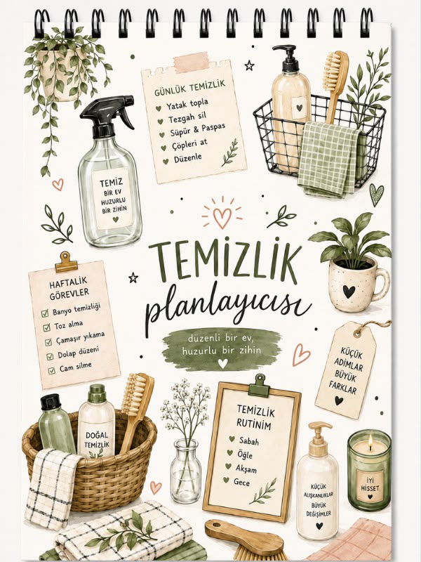 Temizlik Planlayıcısı - Temizlik Ajandası - Temizlik Takip Çizelgesi